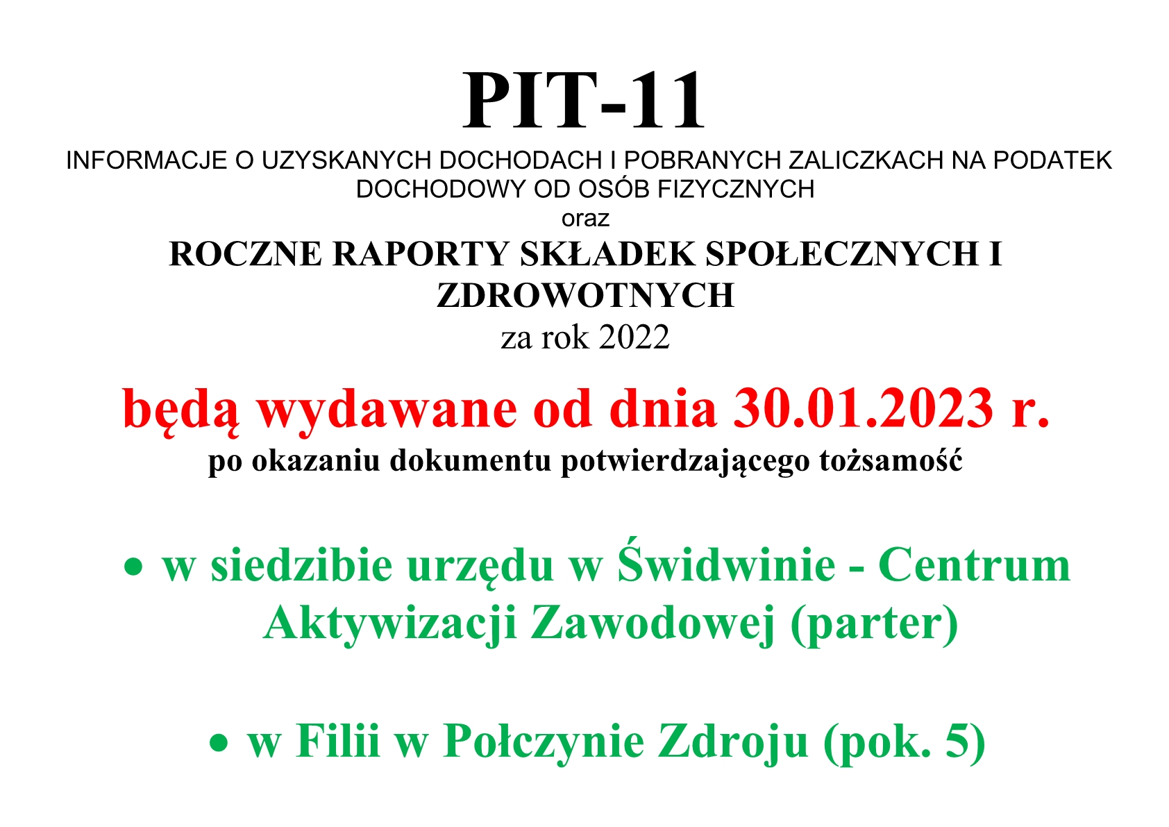 PIT-11 i roczne raporty_termin wydawania za 2022